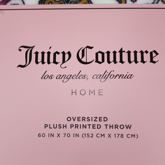 Juicy Couture Oversized Plush Printed Throw 60X70" Gingerbread Holiday Christmas - Picture 7 of 10